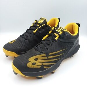 New Balance PL4040Y6 Baseball Cleats Black Yellow Men's Size 10